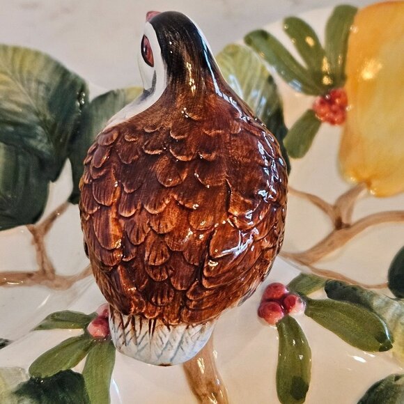 Fitz & Floyd FF Vintage 1991 Rare Woodland Partridge 3 Section Appetizer Tray - Picture 9 of 15